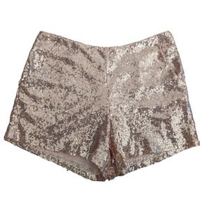 Y2K Sequin Micro Shorts Women Medium Booty Hot Pants Festival Rave Bling Disco